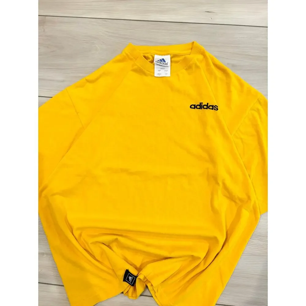 Adidas Athletic Y2K 2000s yellow sportswear embroidered logo Men’s t/shirt L